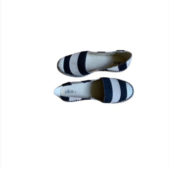 ellos | Black & Tan Canvas Espadrille Flats | Slip-On | Womens 8.5 - Picture 5 of 7